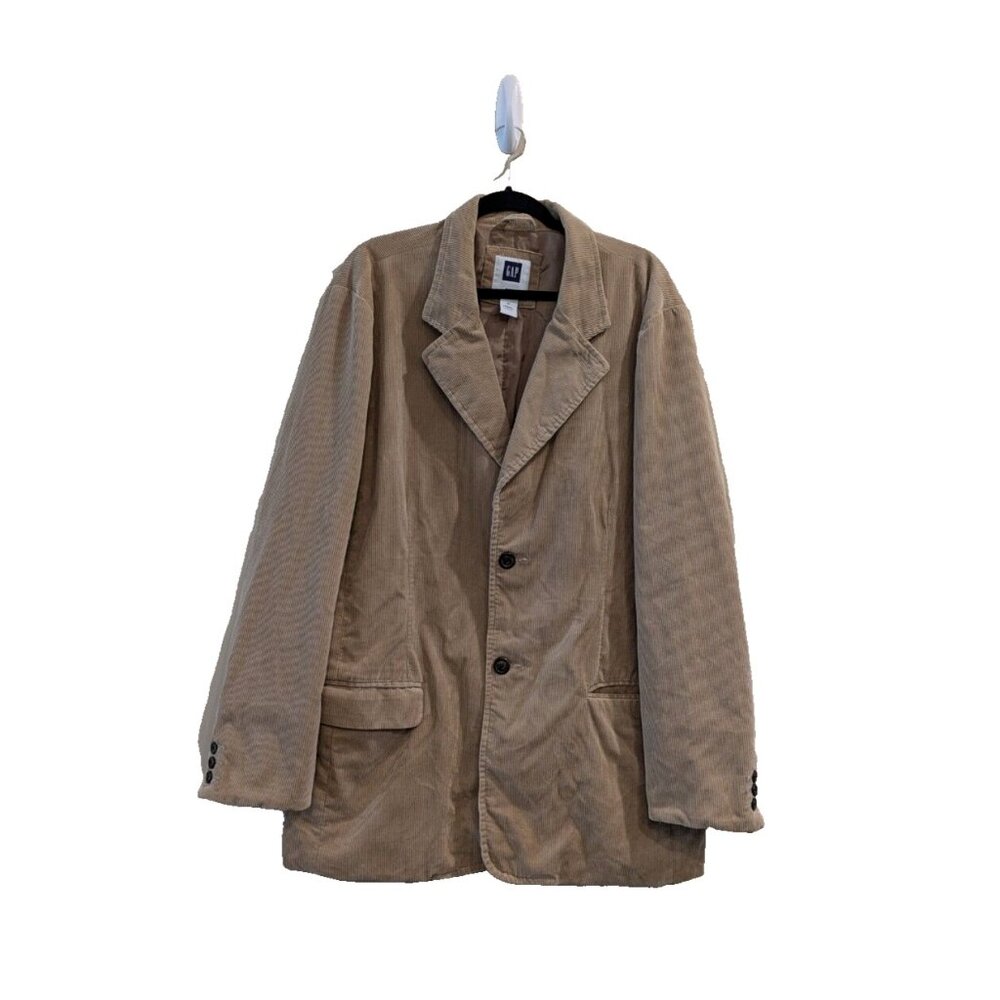 Y2K Gap Corduroy 2-Button Blazer Khaki Men'sβ X-Large Unstructured Cords Preppy